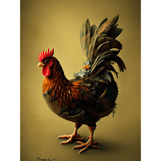 Farm Chicken - Full Round Drill Diamond Painting 30*40CM