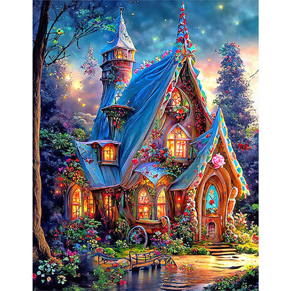 Flower House - Full Round Drill Diamond Painting 30*40CM