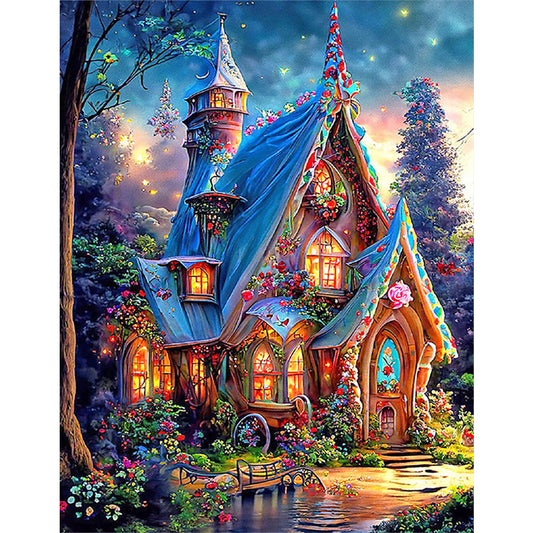 Flower House - Full Round Drill Diamond Painting 30*40CM