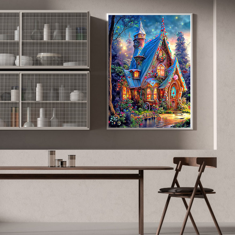 Flower House - Full Round Drill Diamond Painting 30*40CM