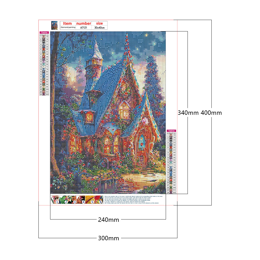 Flower House - Full Round Drill Diamond Painting 30*40CM