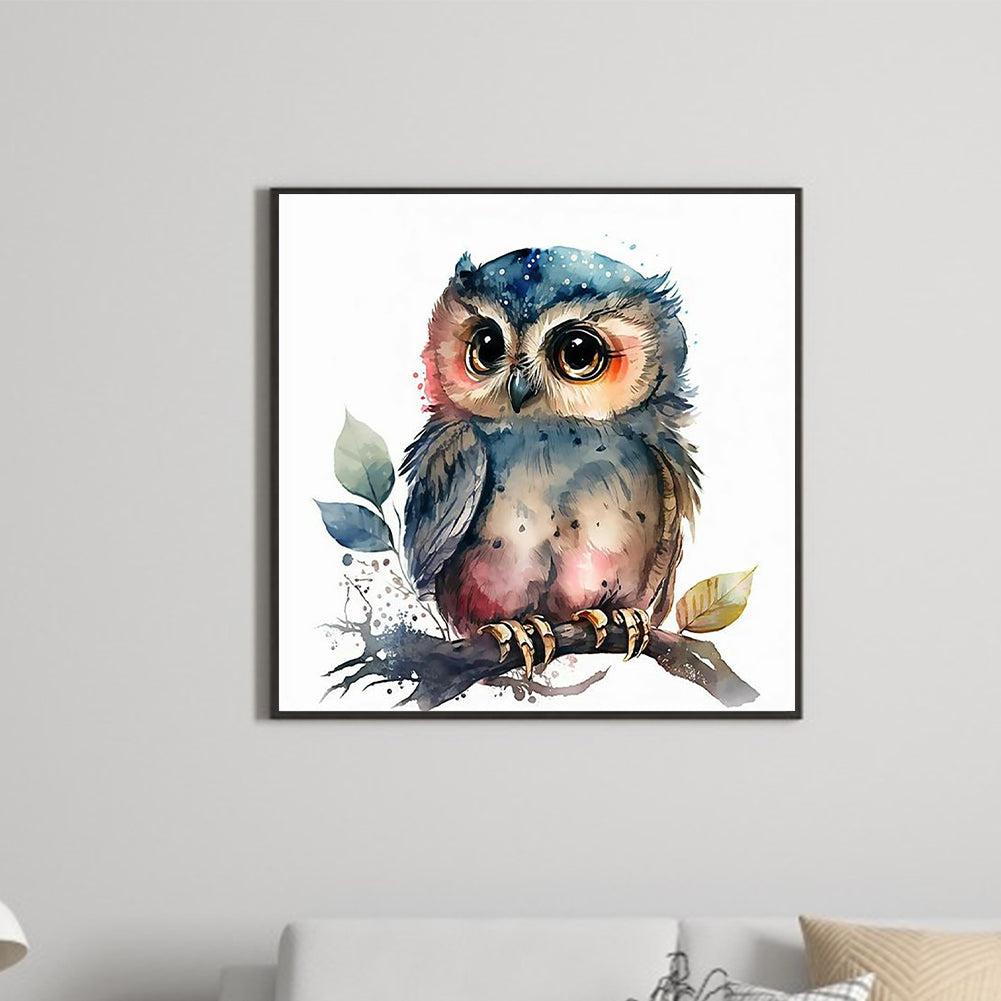 Owl - Full Round Drill Diamond Painting 30*30CM
