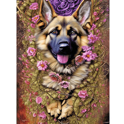 Wolf Dog - Full Round Drill Diamond Painting 30*40CM