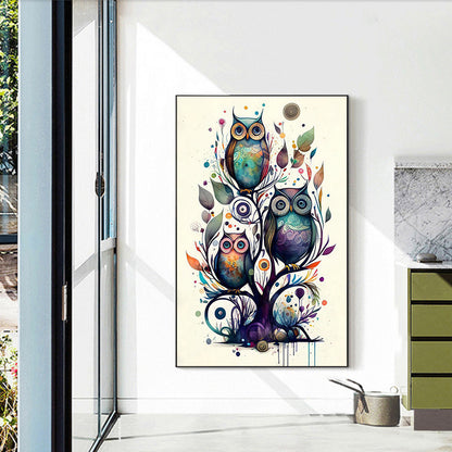 Owl - Full Round Drill Diamond Painting 30*50CM