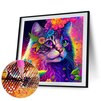 Colorful Cat - Full Round Drill Diamond Painting 50*50CM