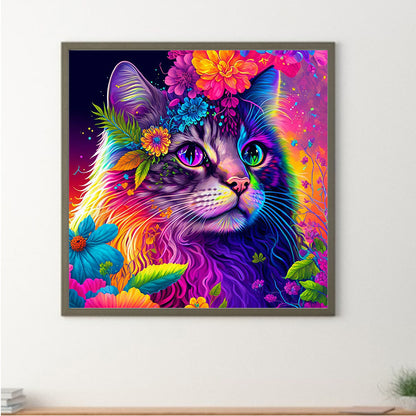 Colorful Cat - Full Round Drill Diamond Painting 50*50CM