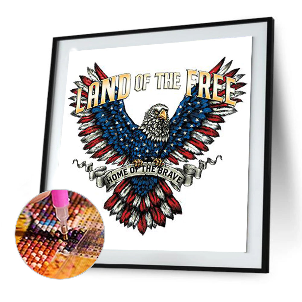 American Flag Eagle - Full Round Drill Diamond Painting 30*30CM