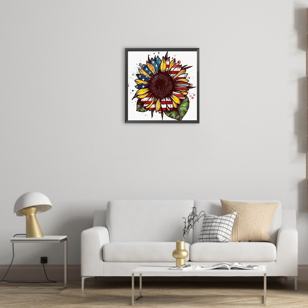 Flag Flower - Full Round Drill Diamond Painting 30*30CM