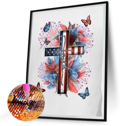 Cross - Full Round Drill Diamond Painting 30*40CM