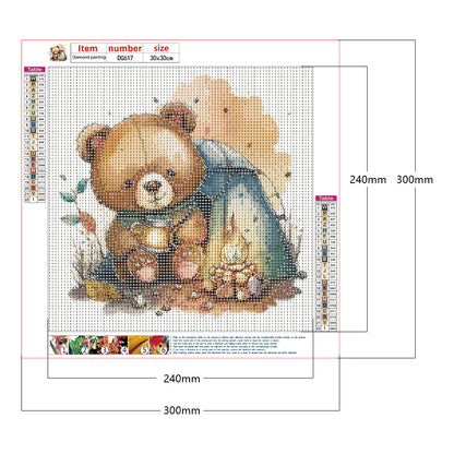 Bear Holding A Lantern - Full Round Drill Diamond Painting 30*30CM