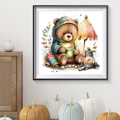 Dining Bear - Full Round Drill Diamond Painting 30*30CM