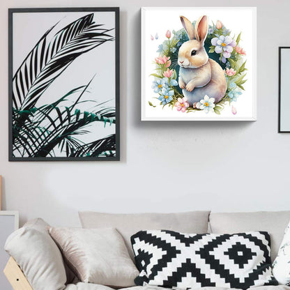 Bunny In The Flowers - Full Round Drill Diamond Painting 30*30CM