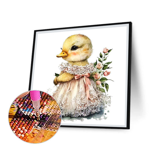 Costumed Duckling - Full Round Drill Diamond Painting 30*30CM