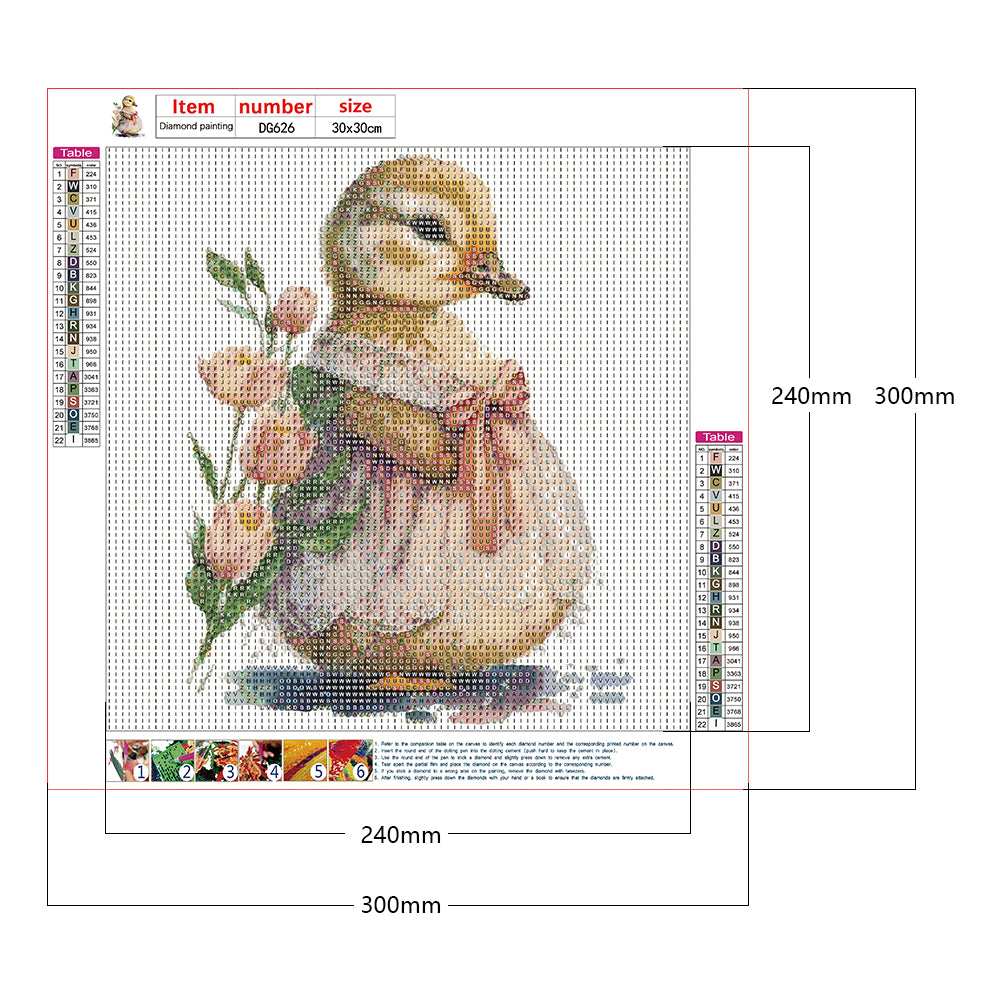 Little Yellow Duck In Skirt - Full Round Drill Diamond Painting 30*30CM