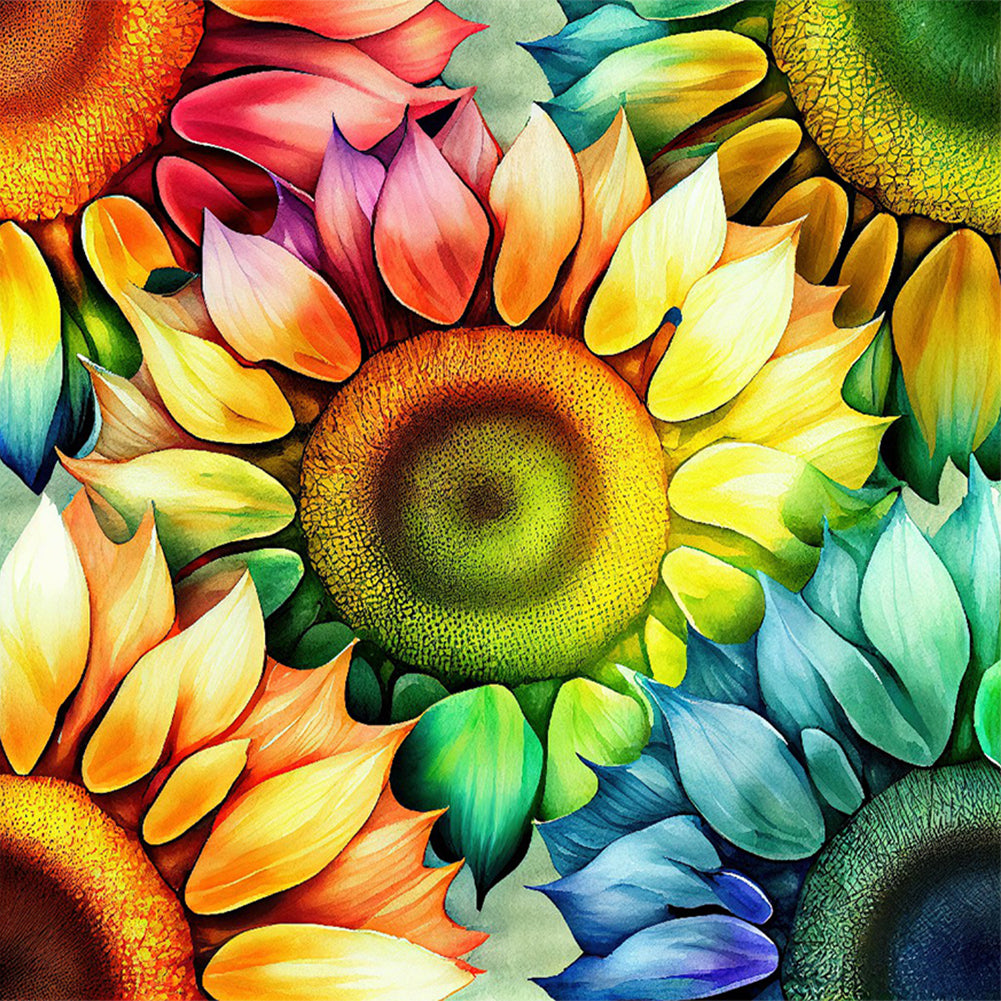 Blooming Sunflower - Full Round Drill Diamond Painting 30*30CM