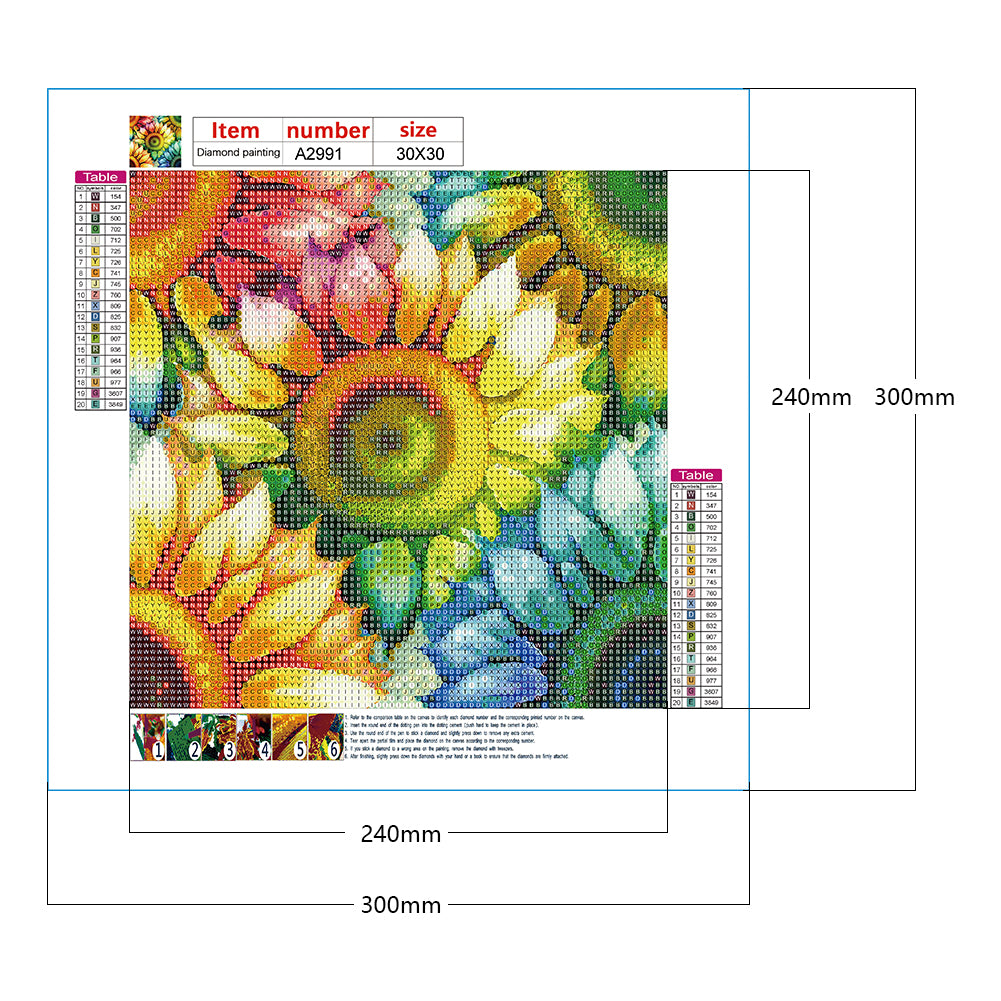 Blooming Sunflower - Full Round Drill Diamond Painting 30*30CM