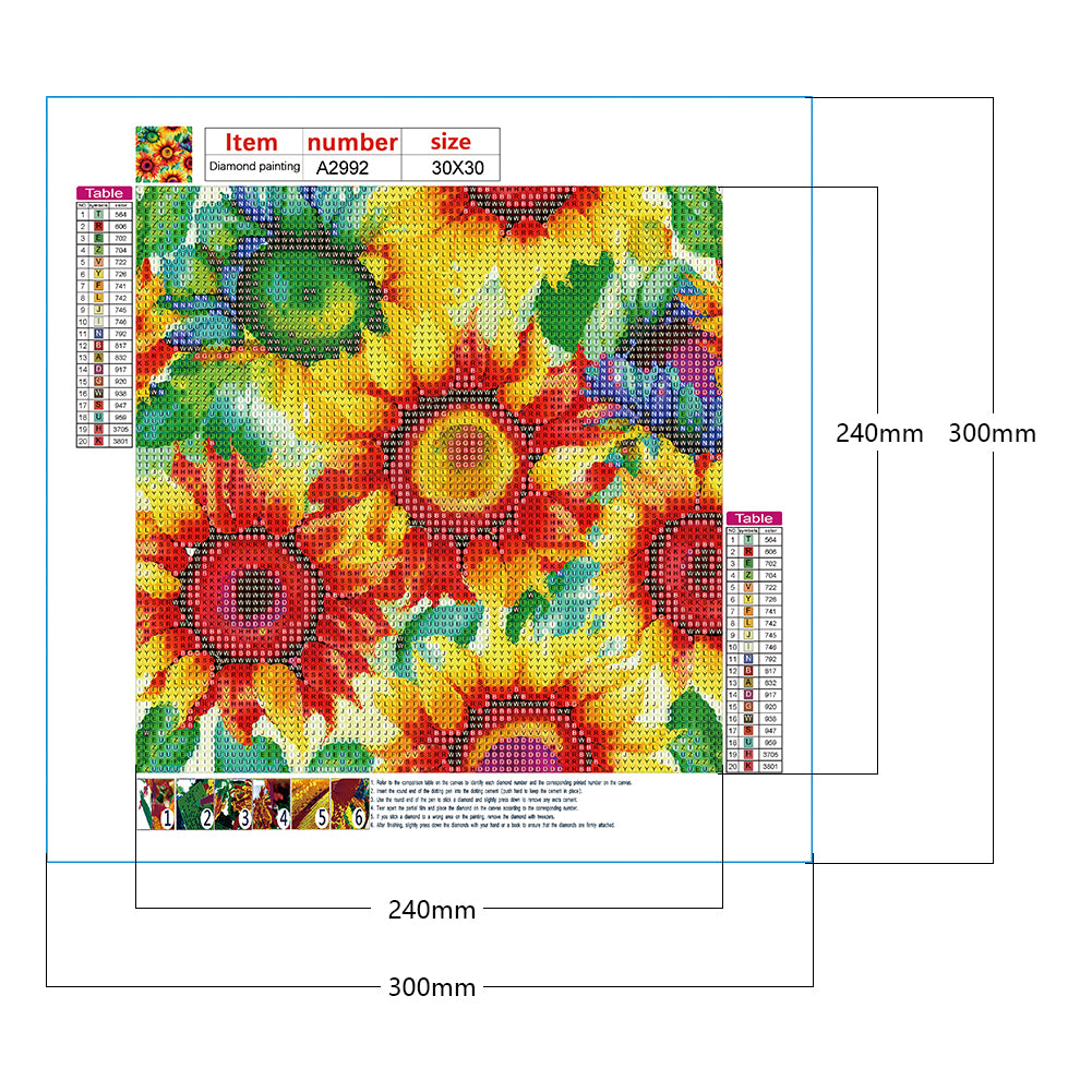 Blooming Sunflower - Full Round Drill Diamond Painting 30*30CM