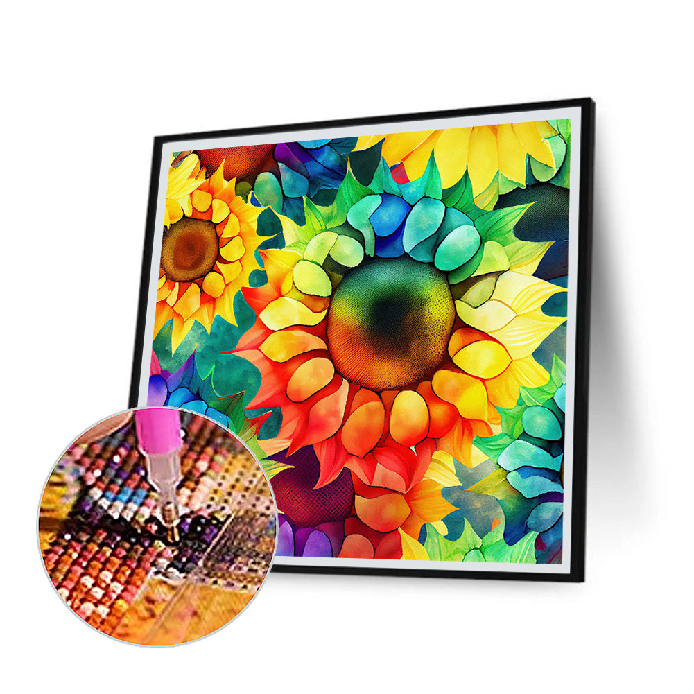 Blooming Sunflower - Full Round Drill Diamond Painting 30*30CM