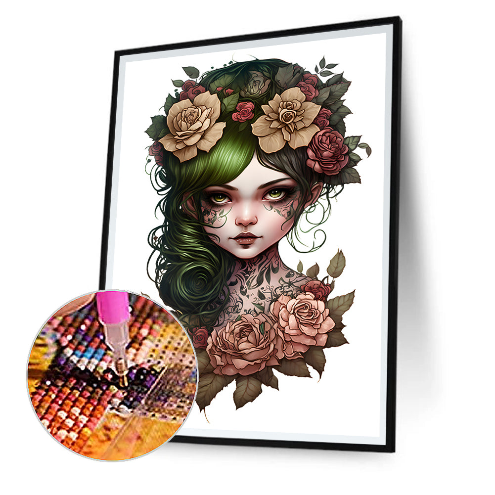 Gothic Girl - Full Round Drill Diamond Painting 30*40CM