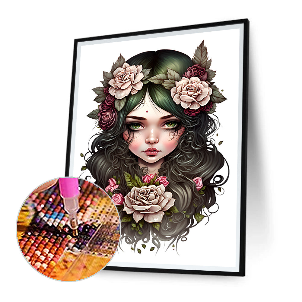 Gothic Girl - Full Round Drill Diamond Painting 30*40CM