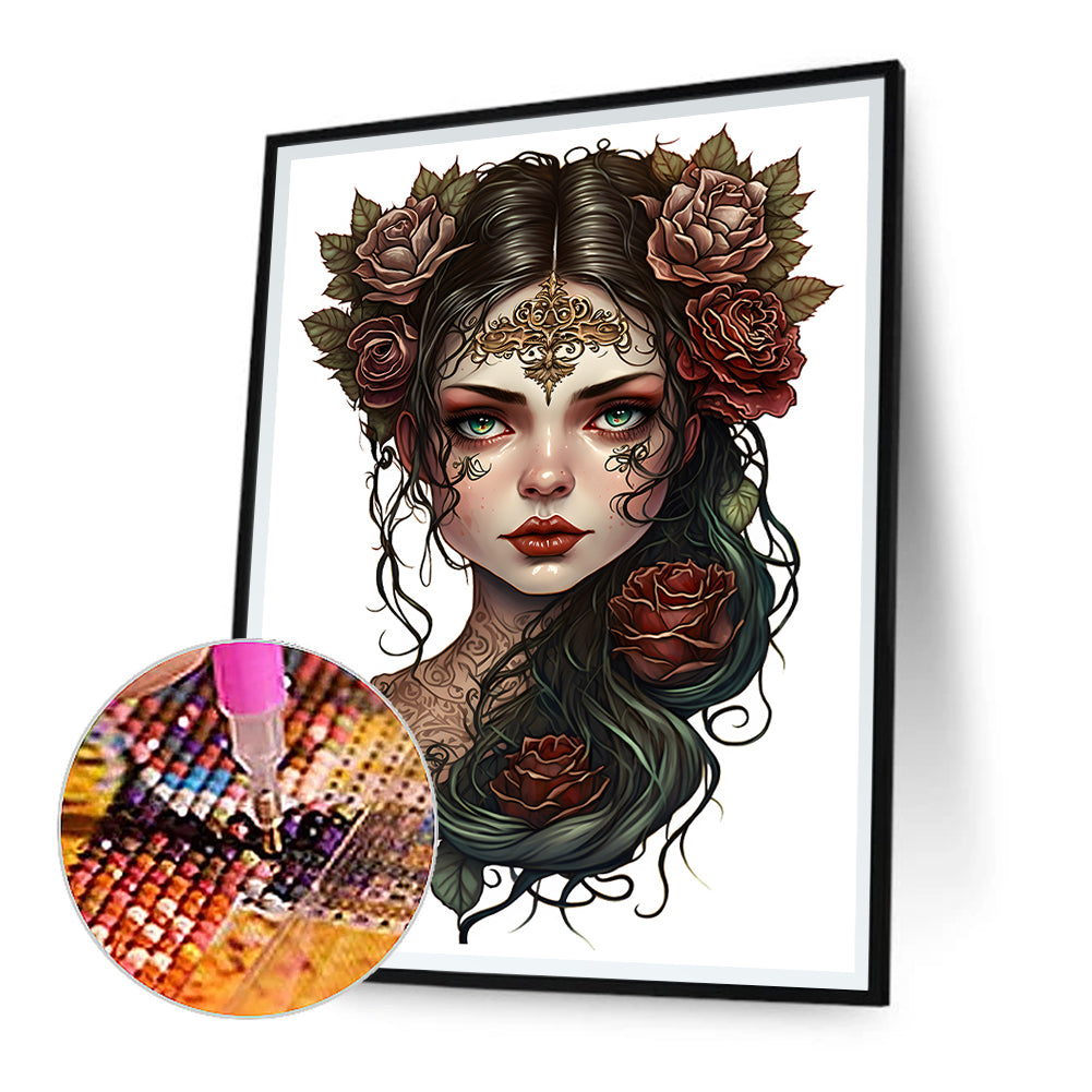 Gothic Girl - Full Round Drill Diamond Painting 30*40CM