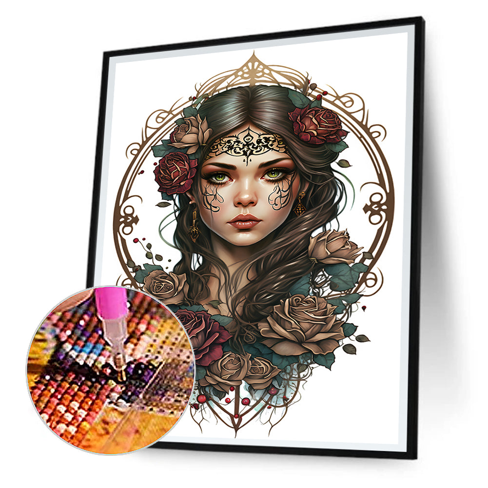 Gothic Girl - Full Round Drill Diamond Painting 30*40CM