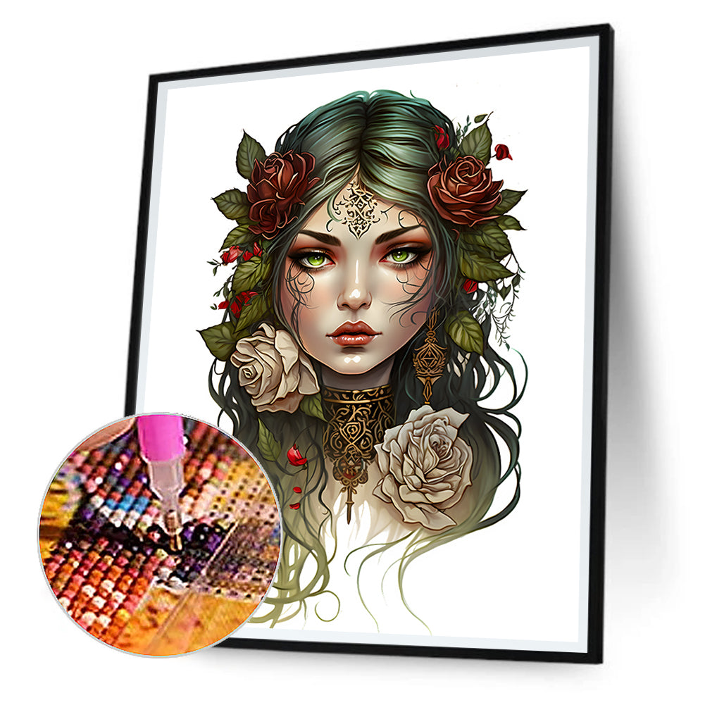 Gothic Girl - Full Round Drill Diamond Painting 30*40CM