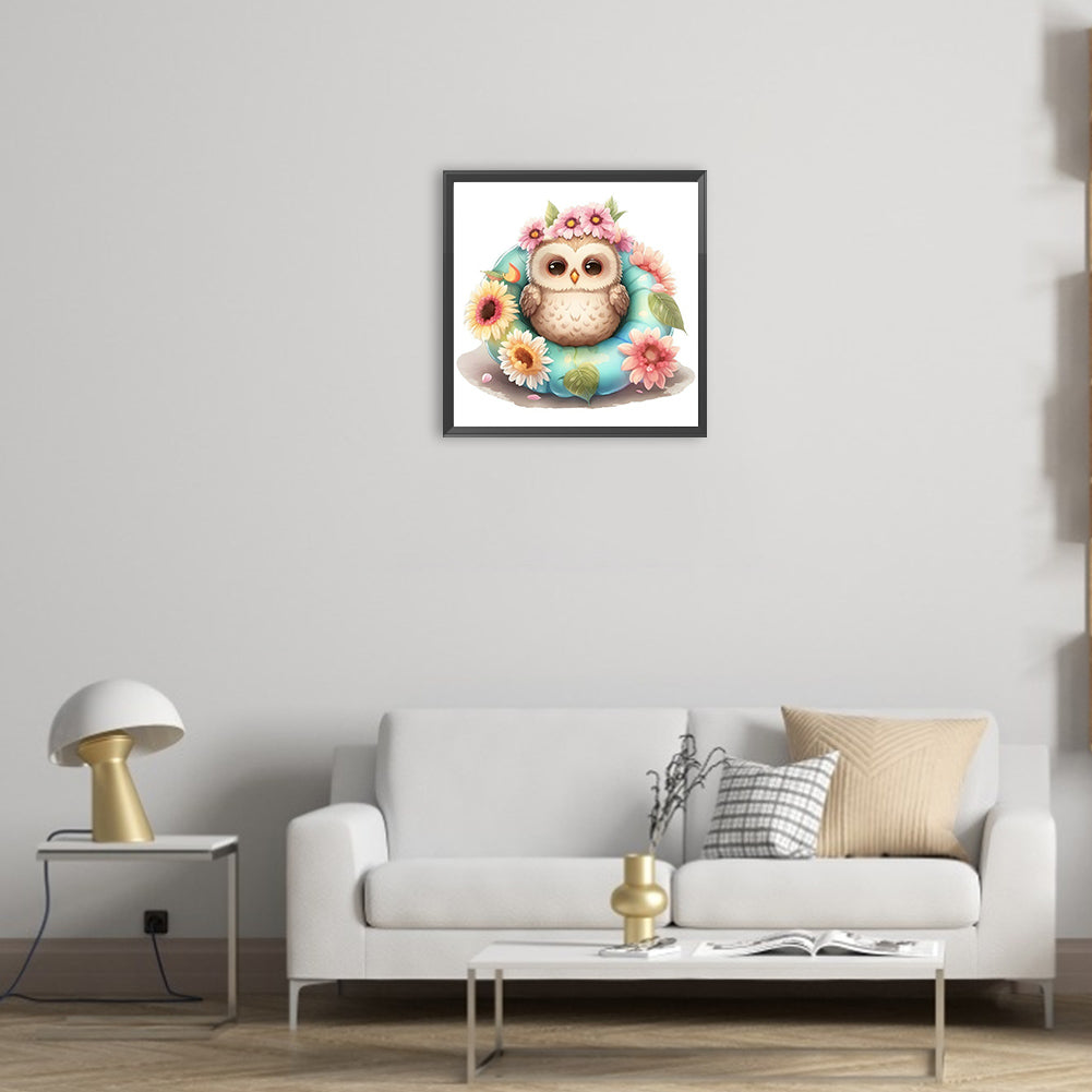 Owl - Full Round Drill Diamond Painting 30*30CM