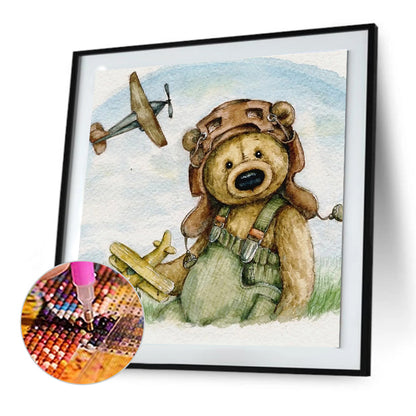 Teddy Bear - Full Round Drill Diamond Painting 30*30CM