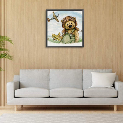 Teddy Bear - Full Round Drill Diamond Painting 30*30CM