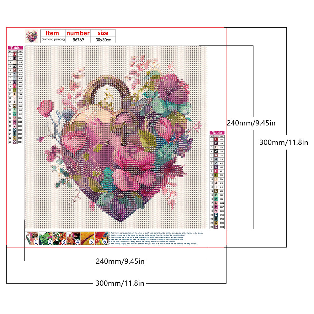 Flower Love Lock - Full Round Drill Diamond Painting 30*30CM