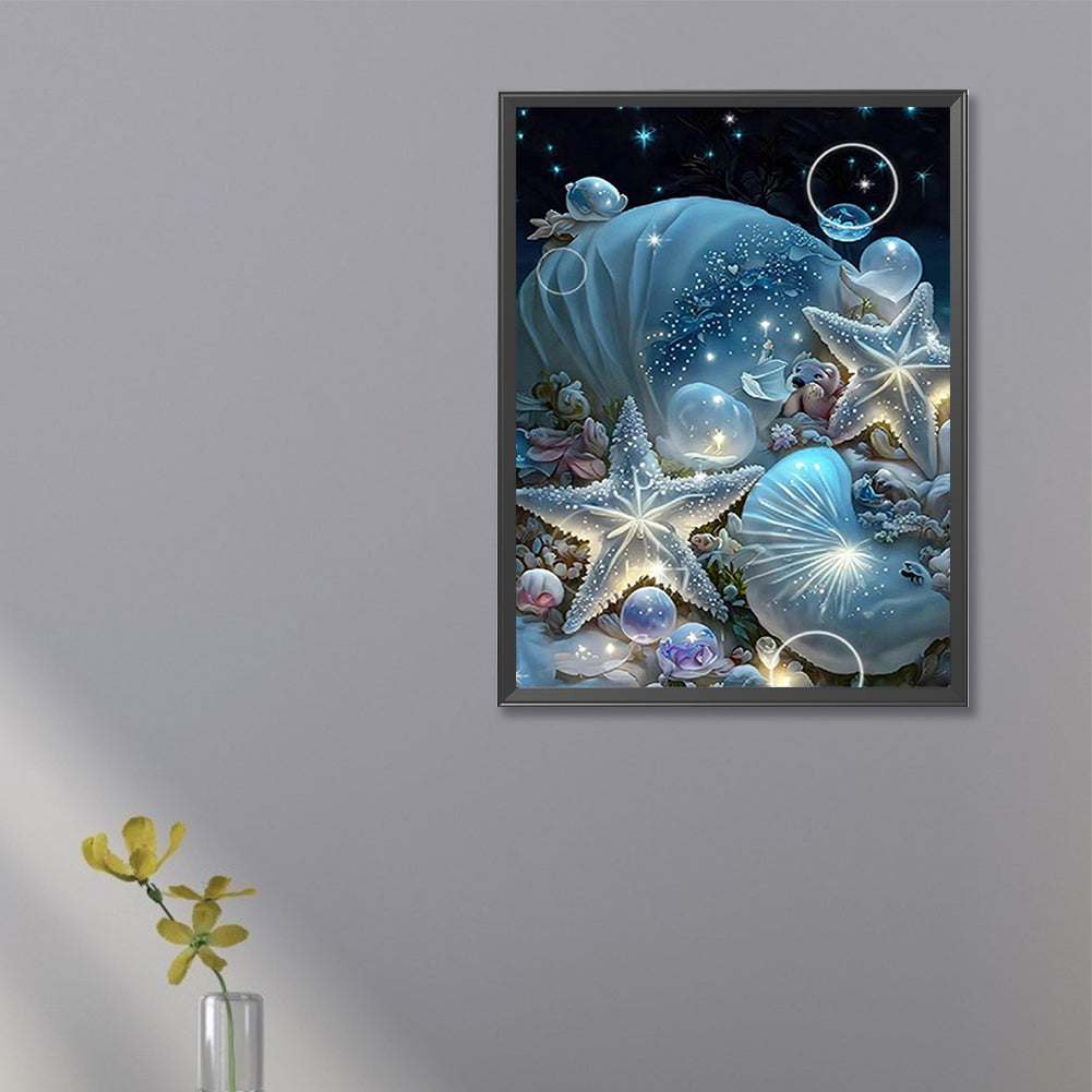 Blue Starfish - Full Square Drill Diamond Painting 20*30CM