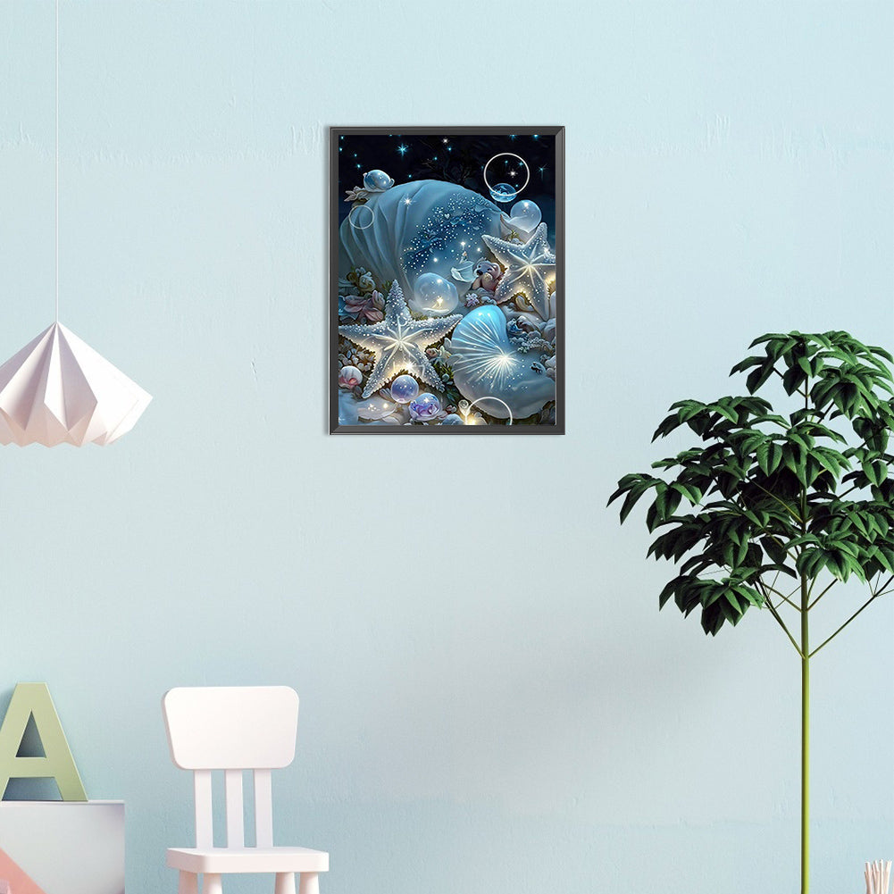 Blue Starfish - Full Square Drill Diamond Painting 20*30CM