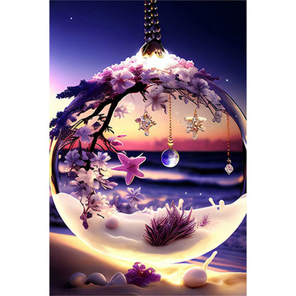 Flower Pendant - Full Square Drill Diamond Painting 20*30CM