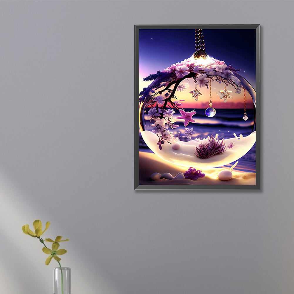 Flower Pendant - Full Square Drill Diamond Painting 20*30CM