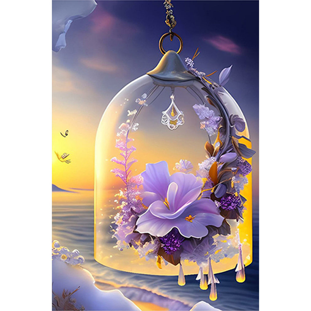 Flowers Wind Chime - Full Square Drill Diamond Painting 20*30CM