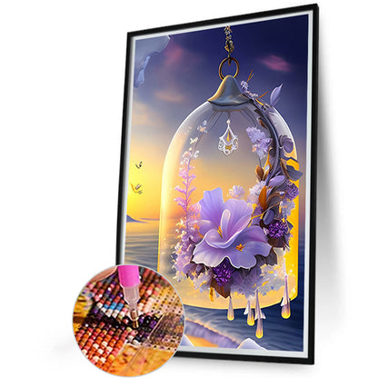 Flowers Wind Chime - Full Square Drill Diamond Painting 20*30CM
