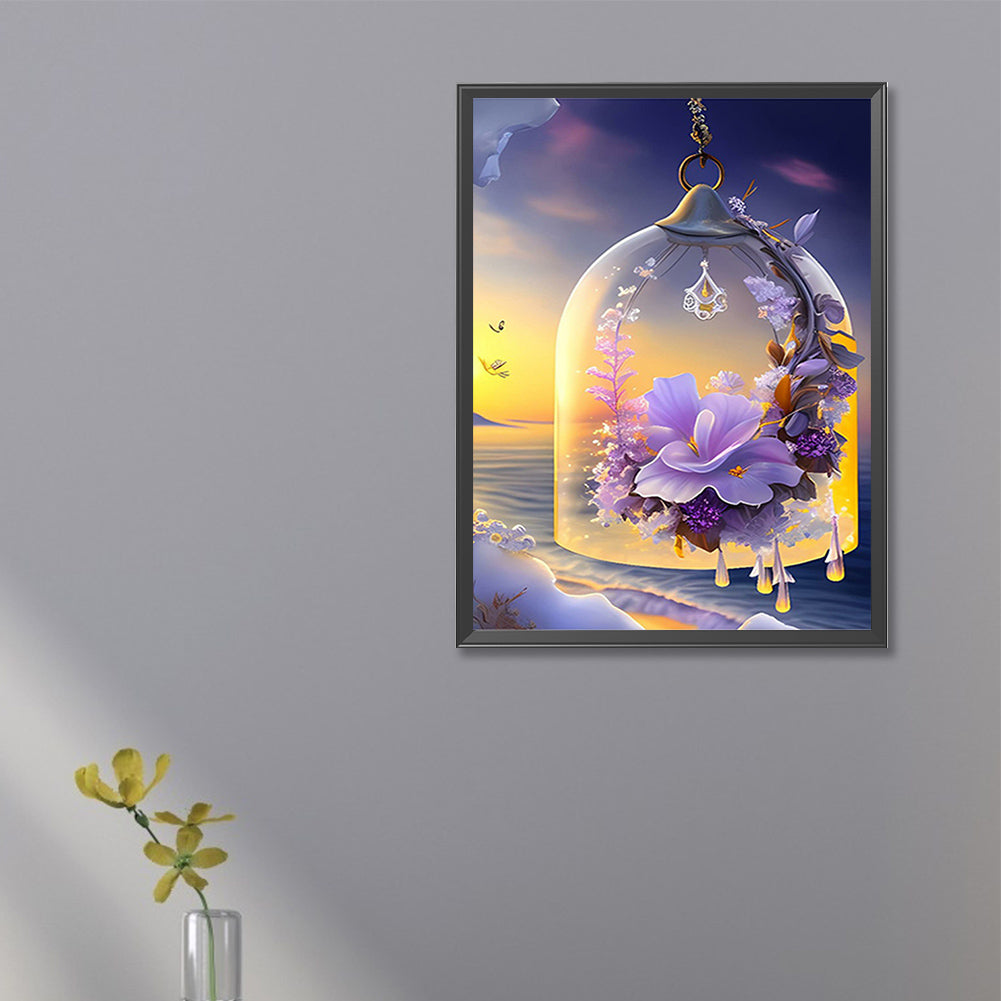 Flowers Wind Chime - Full Square Drill Diamond Painting 20*30CM