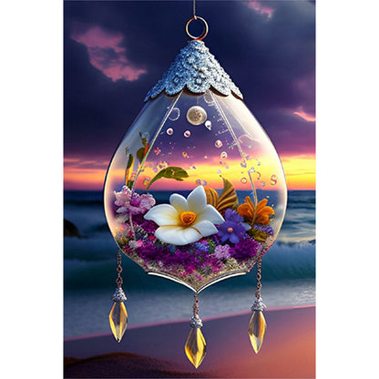 Flower Pendant - Full Square Drill Diamond Painting 20*30CM