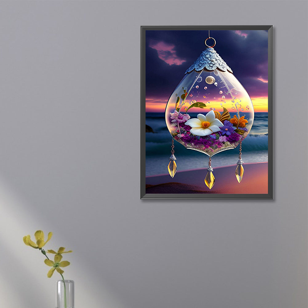 Flower Pendant - Full Square Drill Diamond Painting 20*30CM