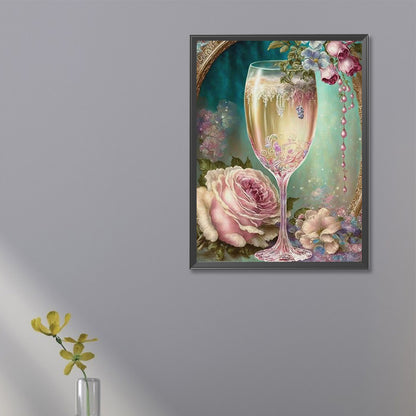 Flower Goblet - Full Square Drill Diamond Painting 20*30CM