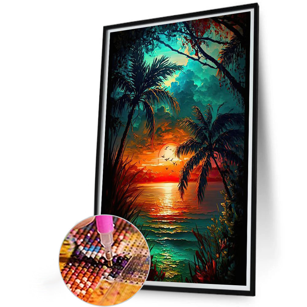 Maple Sunset - Full Round Drill Diamond Painting 40*60CM