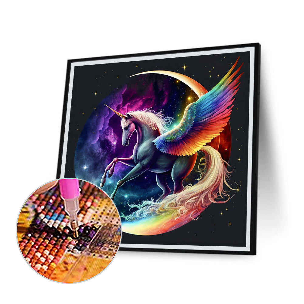 Pegasus With Colored Wings - Full Round Drill Diamond Painting 30*30CM