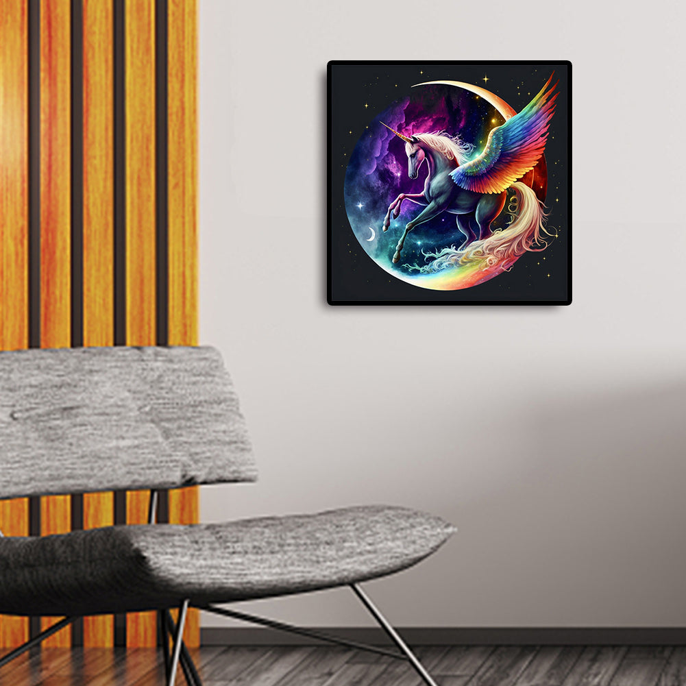 Pegasus With Colored Wings - Full Round Drill Diamond Painting 30*30CM