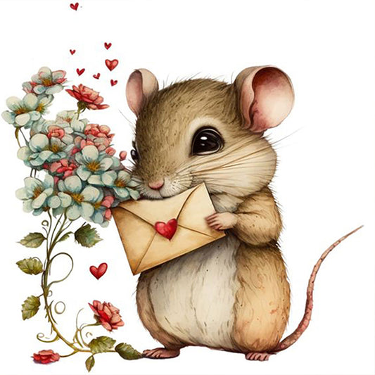 Letter Mouse - Full Round Drill Diamond Painting 30*30CM