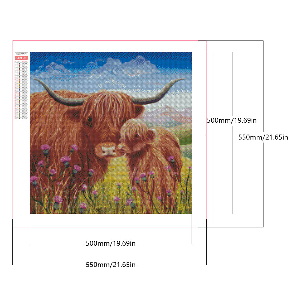 Highland Yak - Full Square Drill Diamond Painting 50*50CM
