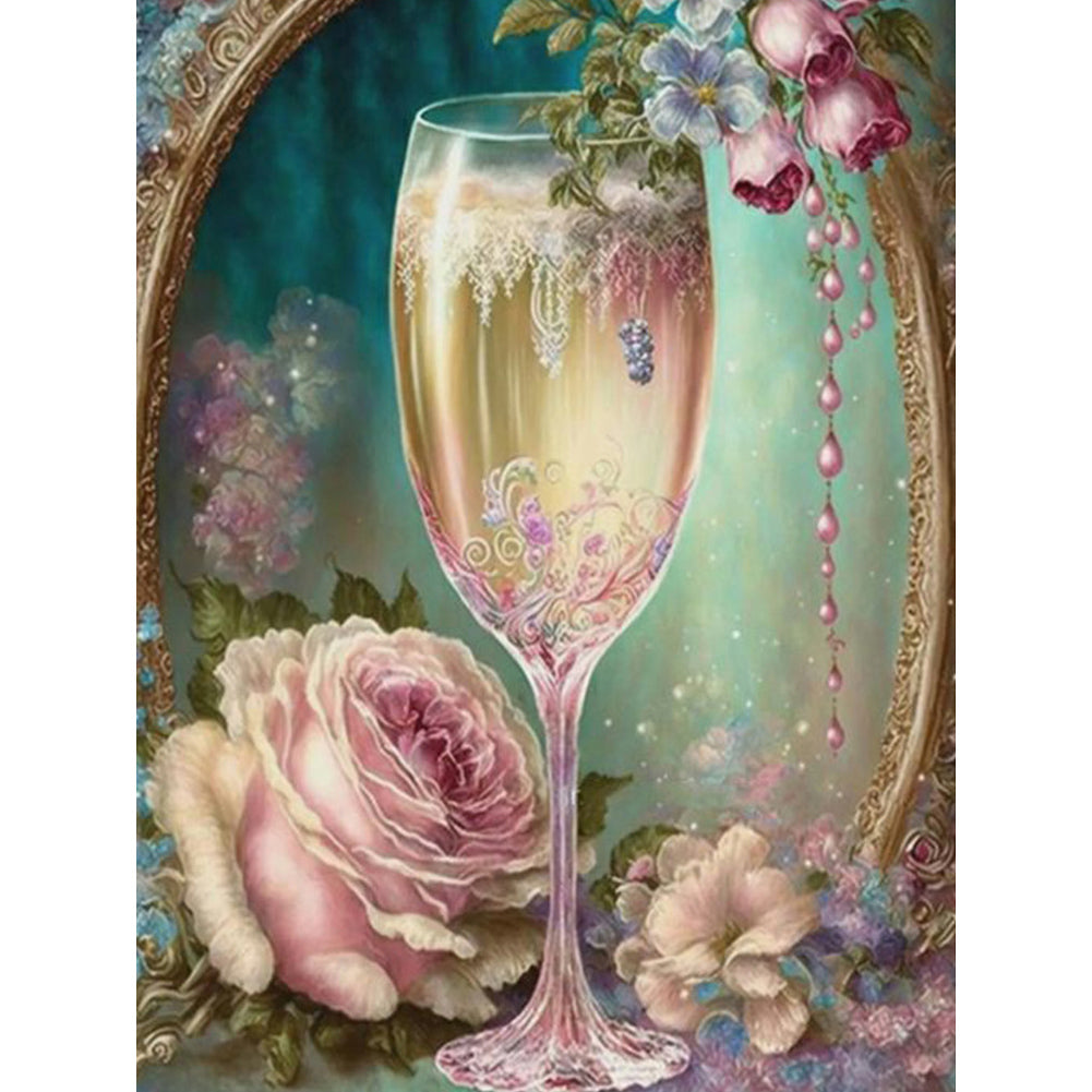 Flower Goblet - Full Square Drill Diamond Painting 30*40CM