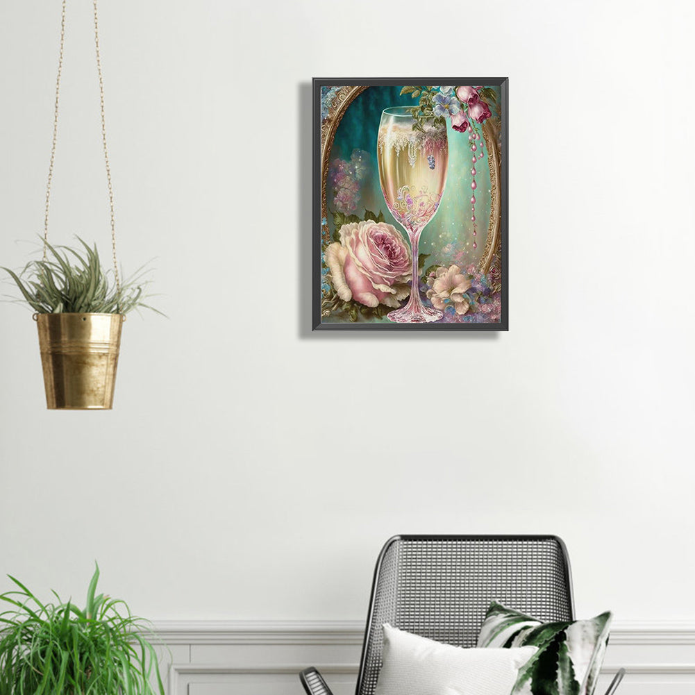 Flower Goblet - Full Square Drill Diamond Painting 30*40CM