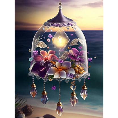 Flowers Wind Chimes - Full Square Drill Diamond Painting 30*40CM