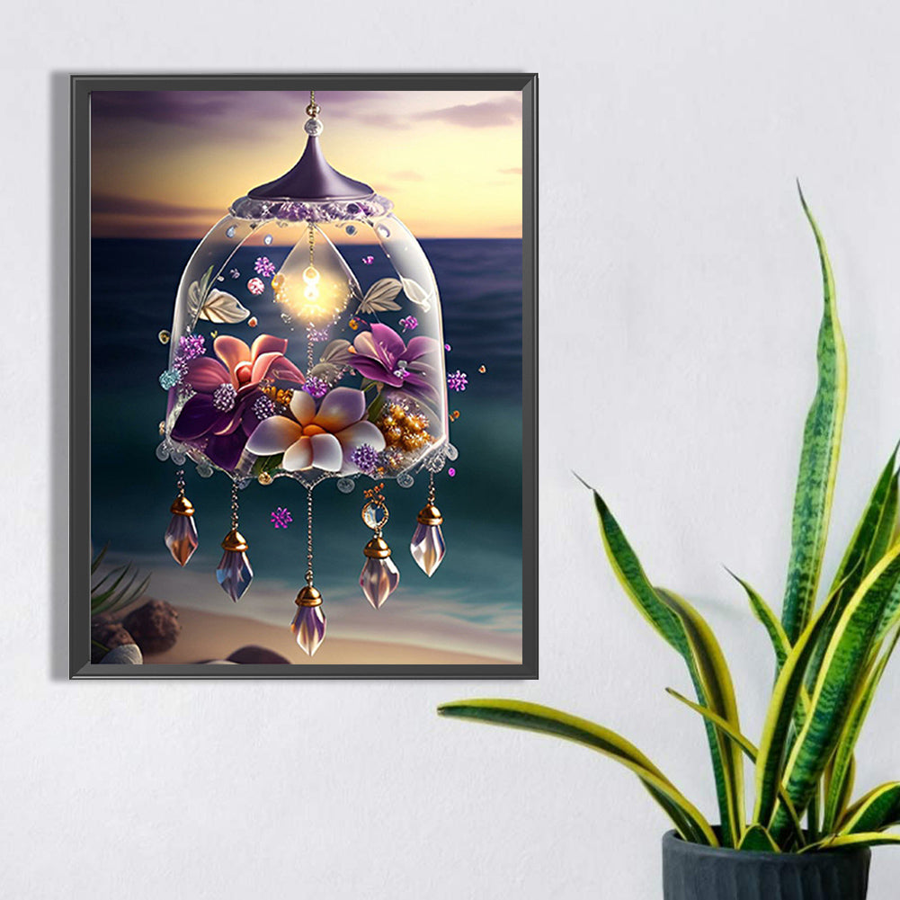 Flowers Wind Chimes - Full Square Drill Diamond Painting 30*40CM